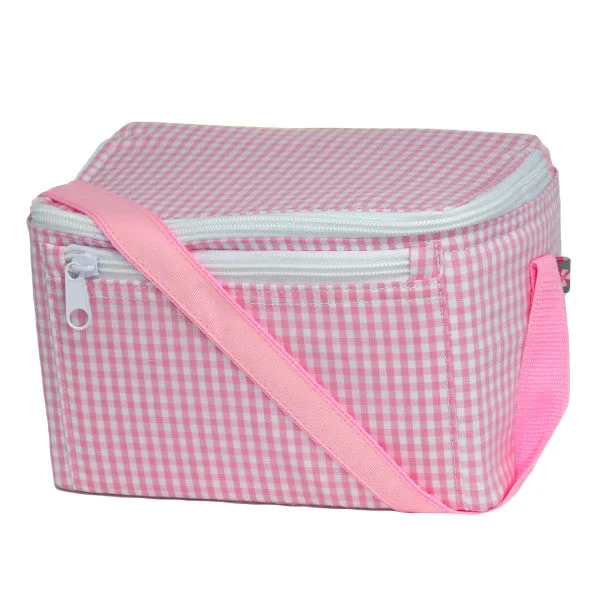 Pink Gingham Rectangle Lunch Box